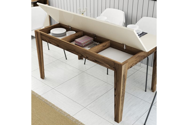 Lissione Spisebord 145x88 cm Brun/Beige - Hanah Home - Møbler - Bord - Spisebord & kjøkkenbord