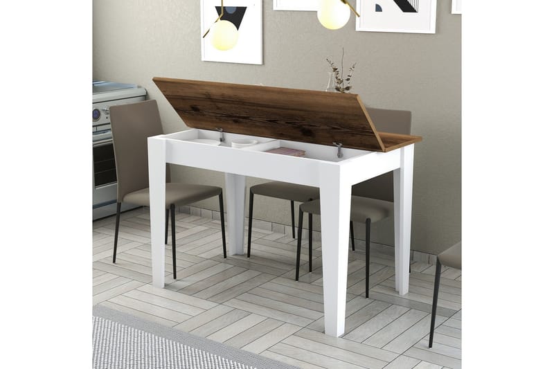 Levents Spisebord 110x72 cm Brun/Hvit - Hanah Home - Møbler - Bord - Spisebord & kjøkkenbord