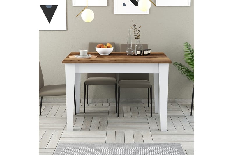 Levents Spisebord 110x72 cm Brun/Hvit - Hanah Home - Møbler - Bord - Spisebord & kjøkkenbord