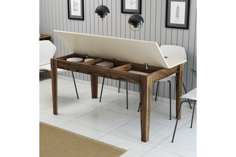 Lissione Spisebord 145x88 cm Brun/Beige - Hanah Home - Møbler - Bord - Spisebord & kjøkkenbord