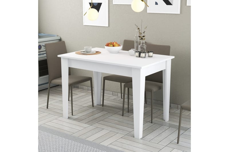Levents Spisebord 110x72 cm Hvit - Hanah Home - Møbler - Bord - Spisebord & kjøkkenbord