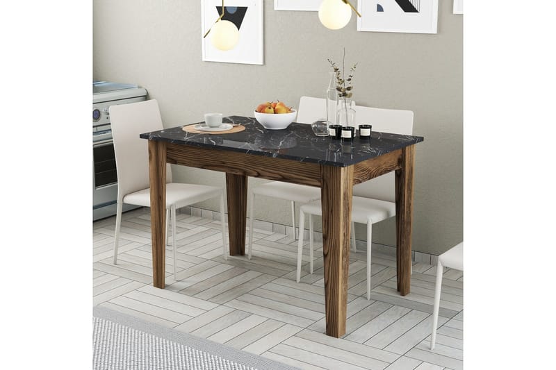 Levents Spisebord 110x72 cm Brun/Svart - Hanah Home - Møbler - Bord - Spisebord & kjøkkenbord