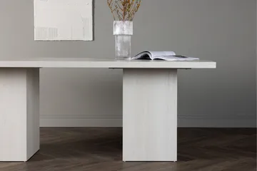 Olga Stort Rektangulært Spisebord 200 cm med Tre- og Eikutseende - Hvit - Møbler - Bord - Spisebord & kjøkkenbord