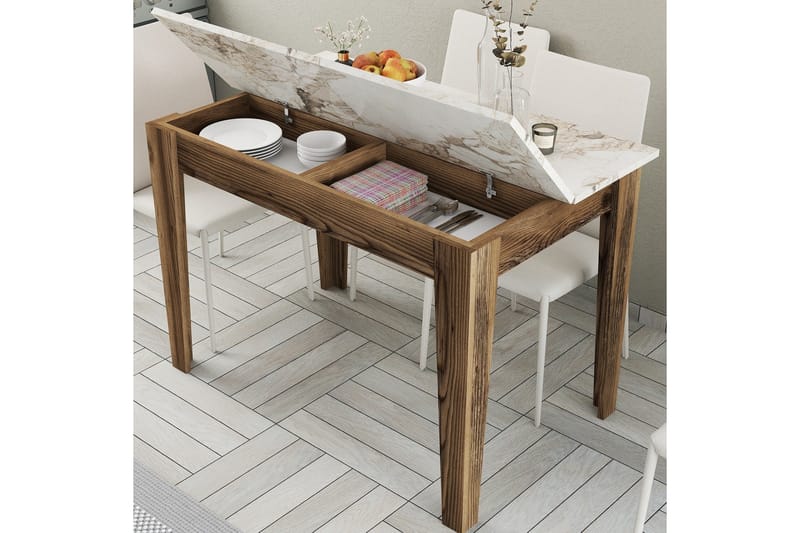 Levents Spisebord 110x72 cm Brun/Hvit - Hanah Home - Møbler - Bord - Spisebord & kjøkkenbord