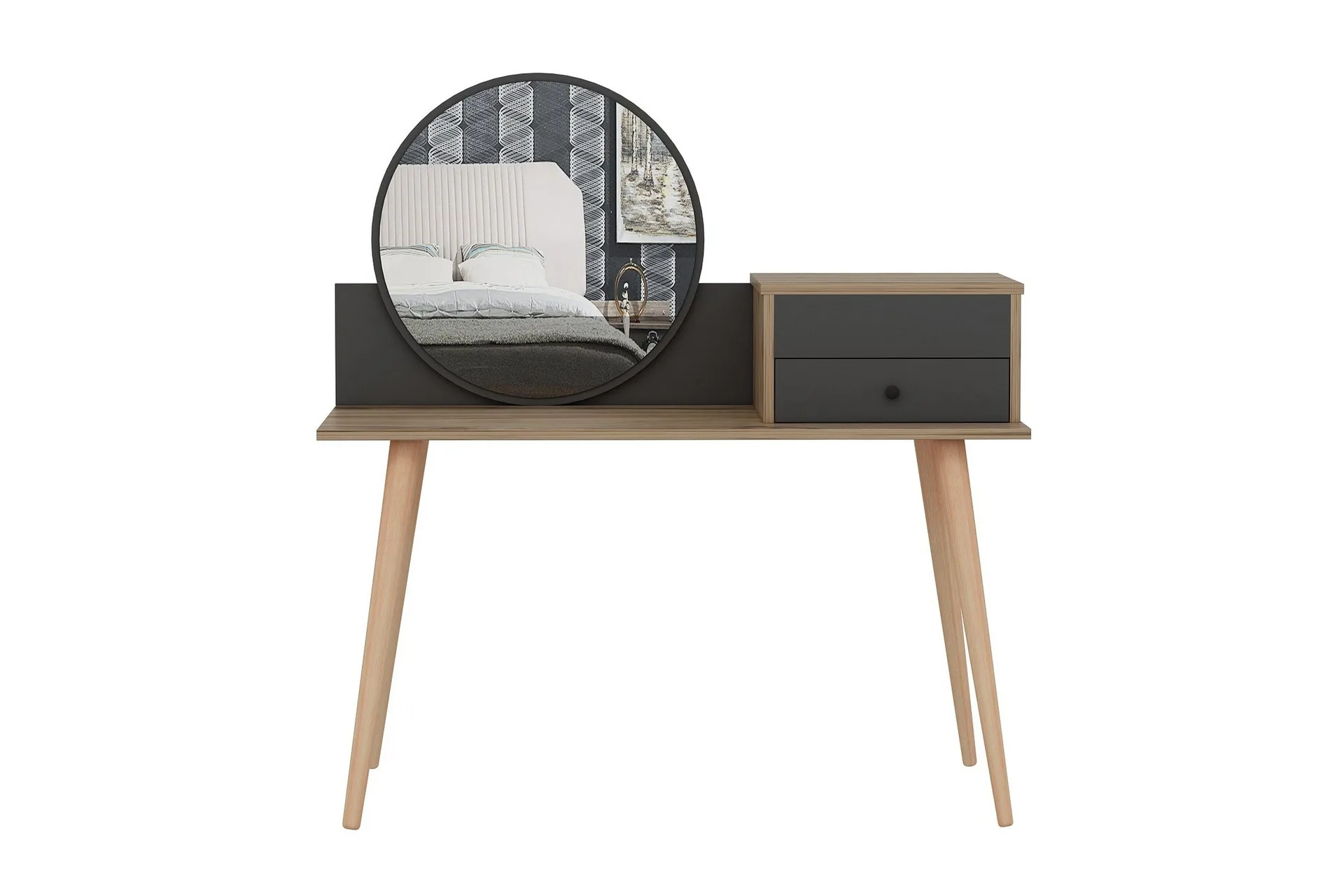Straat Sminkebord 120x96 cm Svart/Brun - Hanah Home