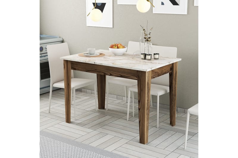 Levents Spisebord 110x72 cm Brun/Hvit - Hanah Home - Møbler - Bord - Spisebord & kjøkkenbord