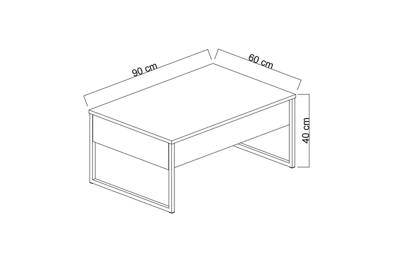 Luxe Sofabord 90x40 cm Hvit/Gull - Hanah Home - Møbler - Bord - Sofabord