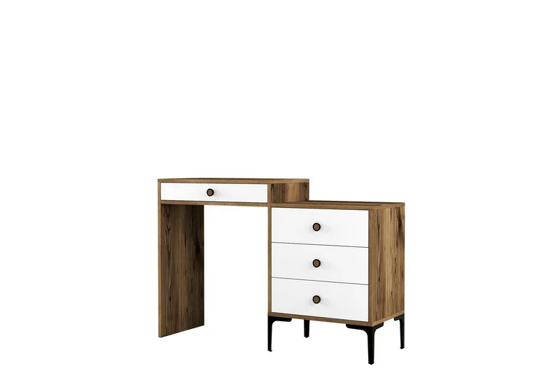 Ameias Sminkebord 124x84,7 cm Brun/Hvit - Hanah Home - Møbler - Bord - Sminkebord & toalettbord