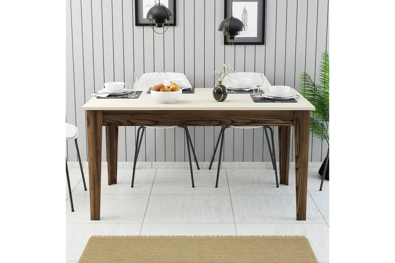 Lissione Spisebord 145x88 cm Brun/Beige - Hanah Home - Møbler - Bord - Spisebord & kjøkkenbord