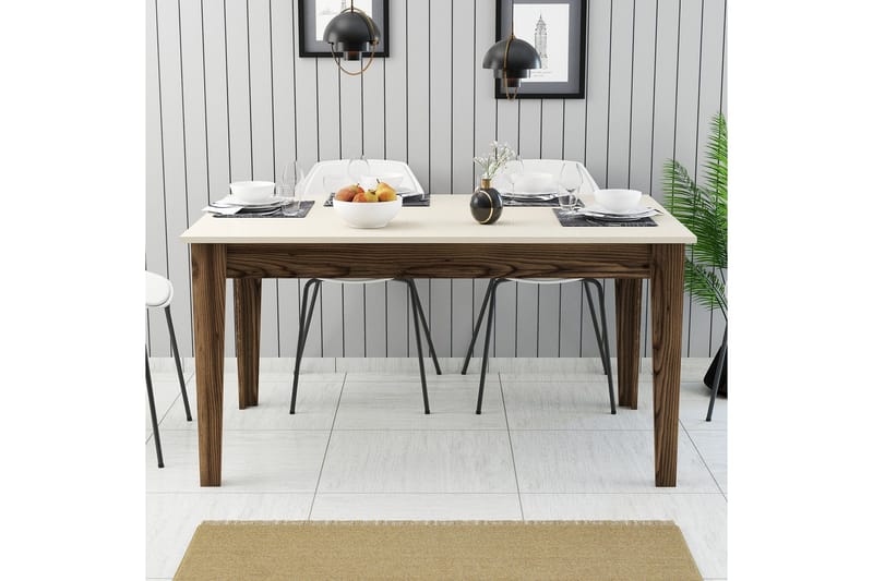 Lissione Spisebord 145x88 cm Brun/Beige - Hanah Home - Møbler - Bord - Spisebord & kjøkkenbord