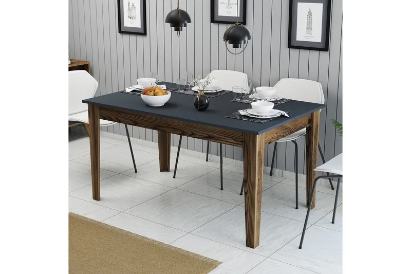 Lissione Spisebord 145x88 cm Brun/Svart - Hanah Home - Møbler - Bord - Spisebord & kjøkkenbord