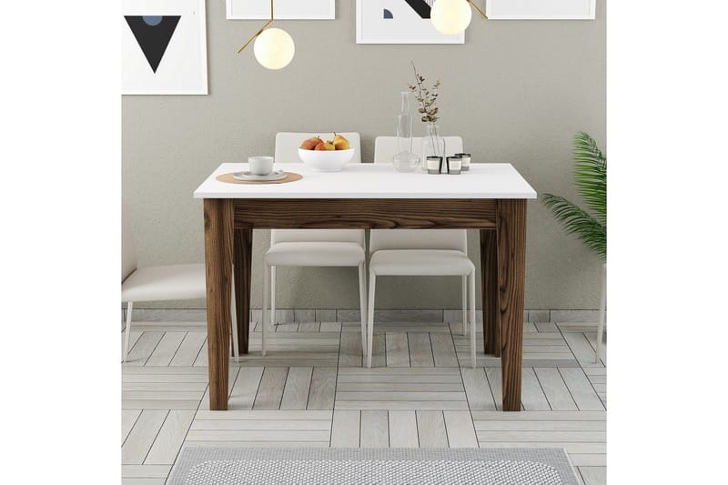 Levents Spisebord 110x72 cm Brun/Hvit - Hanah Home - Møbler - Bord - Spisebord & kjøkkenbord