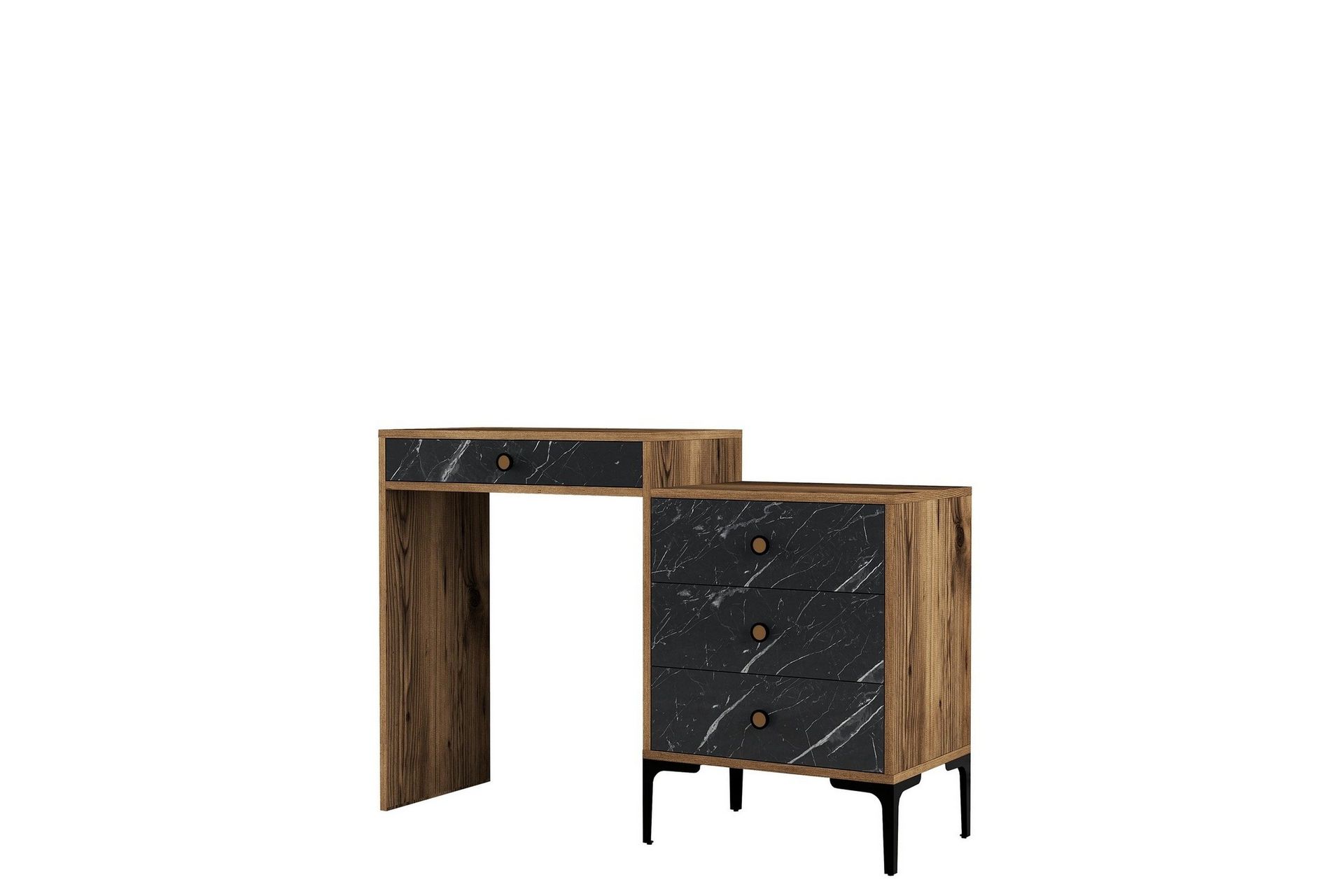 Ameias Sminkebord 124x84,7 cm Brun/Svart - Hanah Home