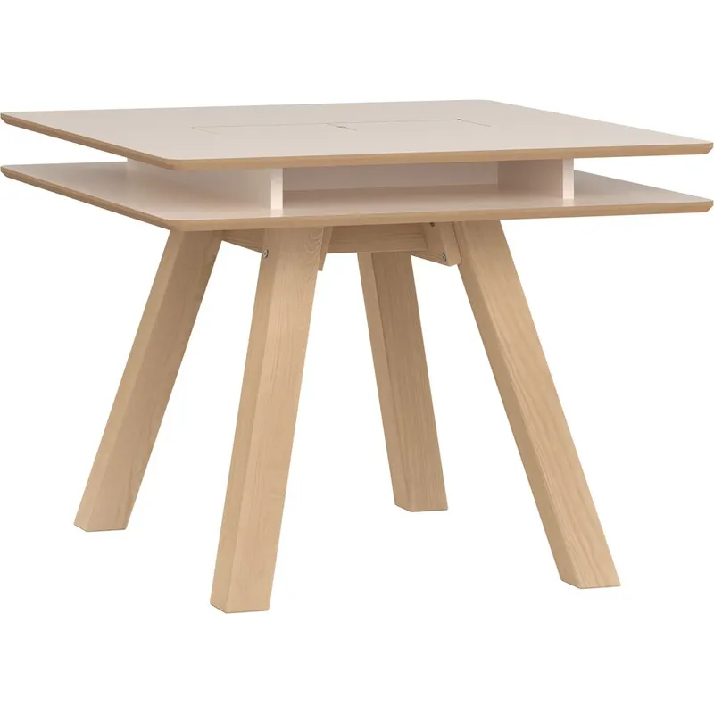 4 You Fresh Kvadratisk Spisebord 100 cm med Tre- og Eikeutseende, Beige