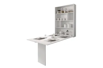 Abi Veggmontert Foldbart Spisebord 130 cm - Hvit - Møbler - Bord - Spisebord & kjøkkenbord