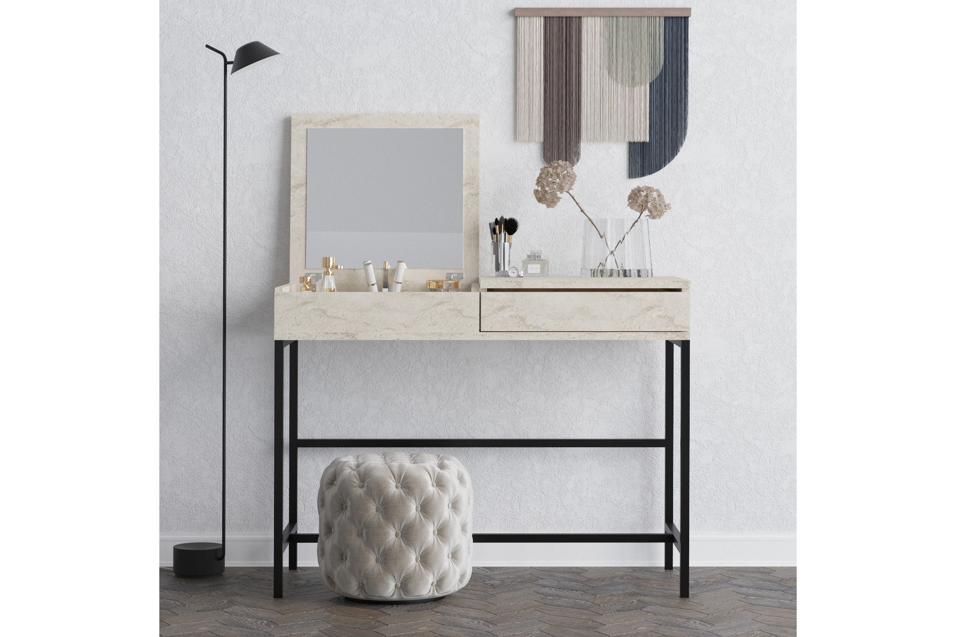 Achberg Sminkebord 100 cm - Beige - Møbler - Bord - Sminkebord & toalettbord