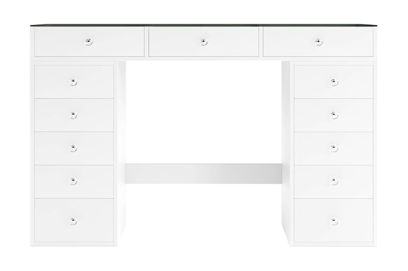 Addison Sminkebord Glass 120 cm - Hvit - Møbler - Bord - Sminkebord & toalettbord