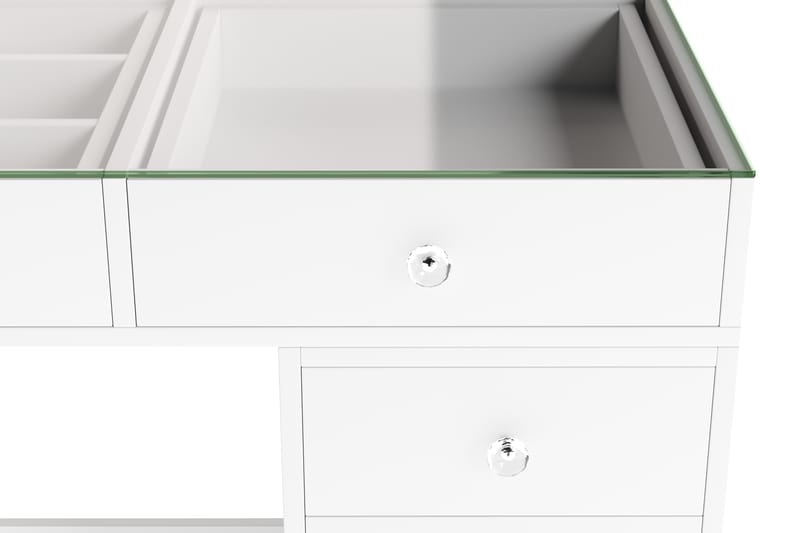 Addison Sminkebord Glass 120 cm - Hvit - Møbler - Bord - Sminkebord & toalettbord