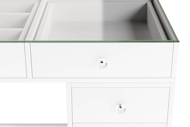 Addison Sminkebord Glass 120 cm - Hvit - Møbler - Bord - Sminkebord & toalettbord