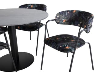 Admira rundt spisebord 106 cm i marmor med 4 Arrow lenestoler - Møbler - Bord - Spisegrupper