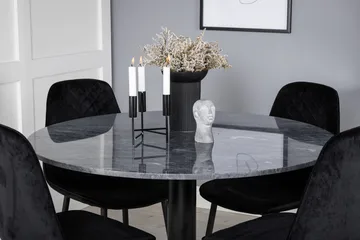 Admira spisebord 106 cm rundt i marmor med 4 Polar spisestoler - Møbler - Bord - Spisegrupper