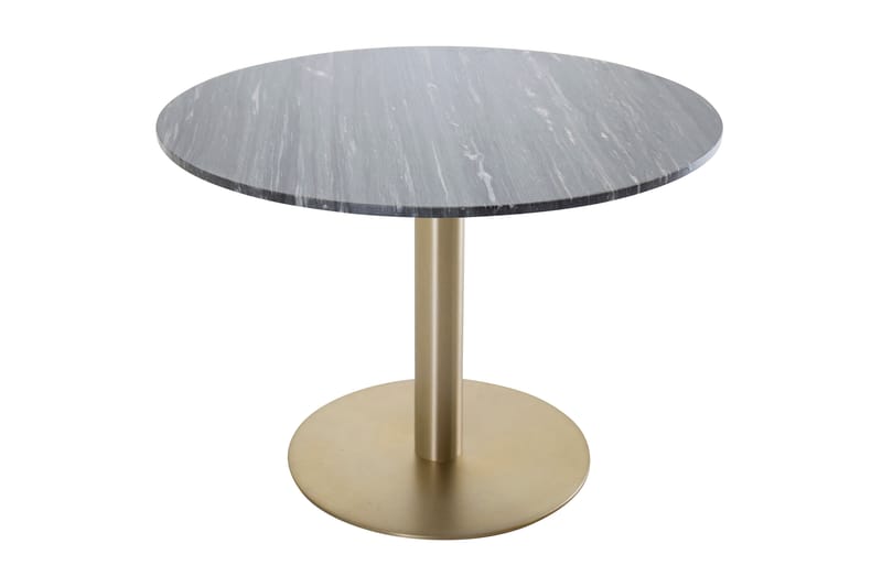 Admira Spisebord 106 cm Rundt Marmor - Svart/Messing - Spisebord & kjøkkenbord