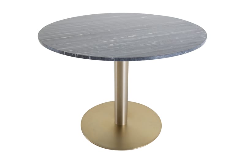 Admira Spisebord 106 cm Rundt Marmor - Svart/Messing - Spisebord & kjøkkenbord
