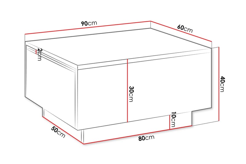 Adrianah Sofabord 90 cm - Svart - Møbler - Bord - Sofabord
