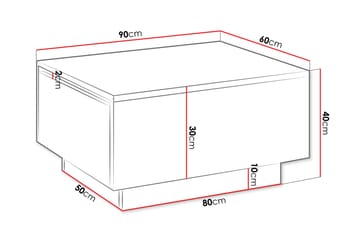 Adrianah Sofabord 90 cm - Svart - Møbler - Bord - Sofabord