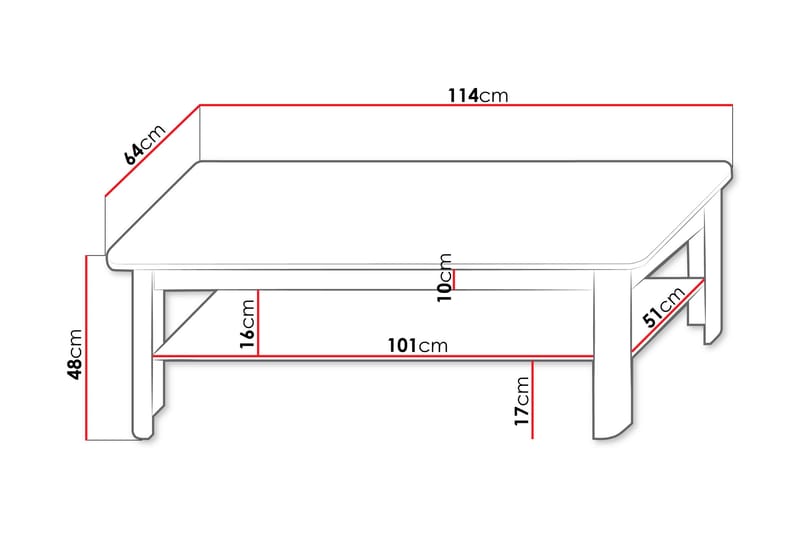 Afarin Sofabord 114 cm - Brun - Møbler - Bord - Sofabord