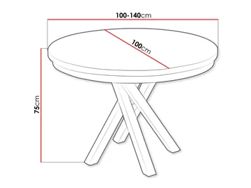 Aggarwal Rundt Spisebord 100 cm med Mørkt Tre- og Metallutseende - Svart - Møbler - Bord - Spisebord & kjøkkenbord