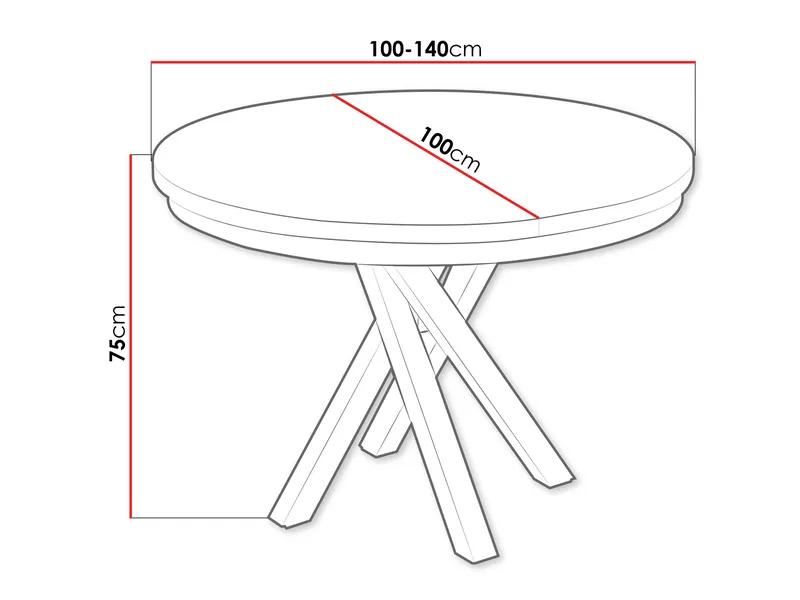 Aggarwal Rundt Spisebord 100 cm med Mørkt Tre- og Metallutseende - Svart - Møbler - Bord - Spisebord & kjøkkenbord