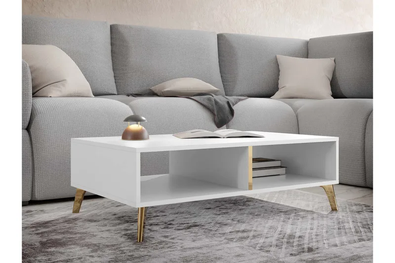 Akihiko Sofabord 100 cm - Hvit - Møbler - Bord - Sofabord