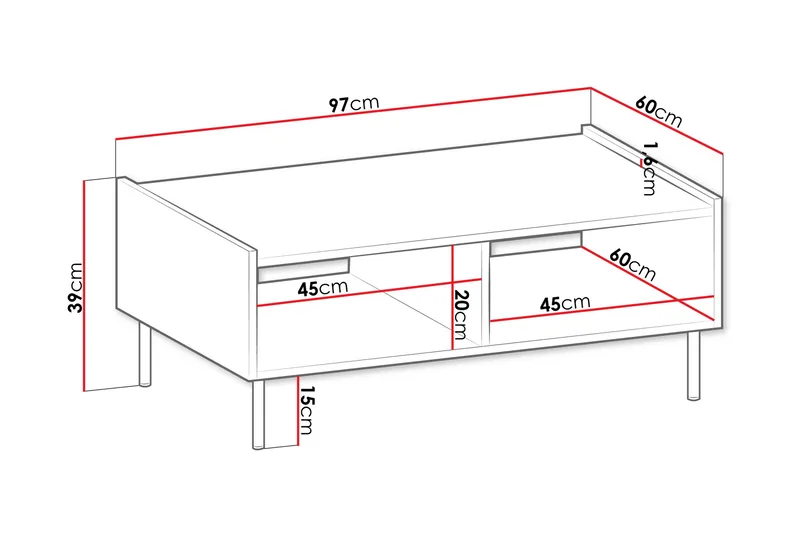 Akihito Sofabord 97 cm - Brun - Møbler - Bord - Sofabord