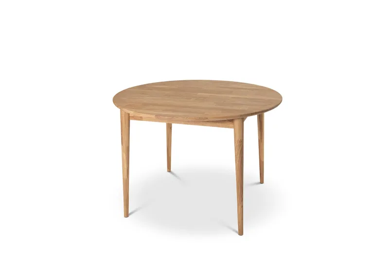 Alborg Uttrekkbart Spisebord 110-150 cm Rundt for 4 personer i heltre, Natur