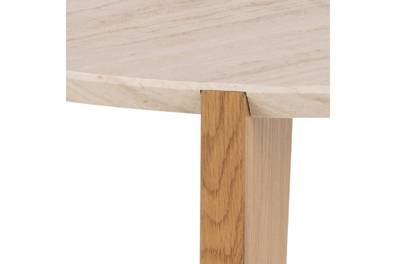 Alkha Rundt Sofabord 80 cm i Stein med Tre Ben - Beige - Møbler - Bord - Sofabord