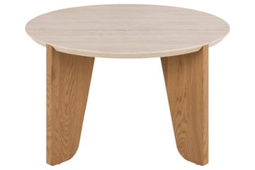 Alkha Rundt Sofabord 80 cm i Stein med Tre Ben - Beige - Møbler - Bord - Sofabord