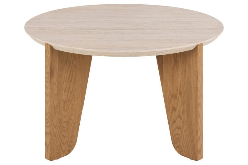 Alkha Rundt Sofabord 80 cm i Stein med Tre Ben - Beige - Møbler - Bord - Sofabord