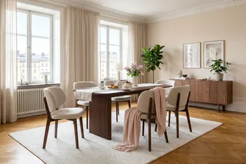 Alma rektangulært spisebord 180 × 90 cm finer - Valnøtt - Møbler - Bord - Spisebord & kjøkkenbord