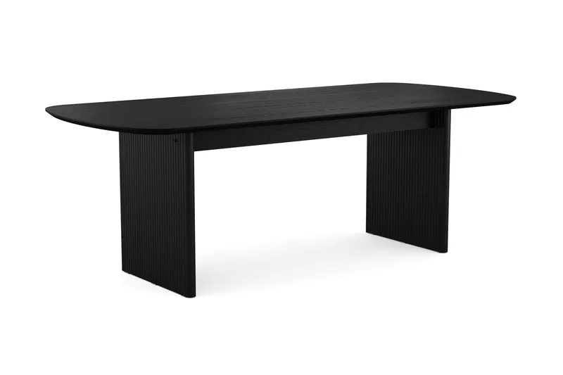 Alma rektangulært spisebord 220x100 cm finér, Svart
