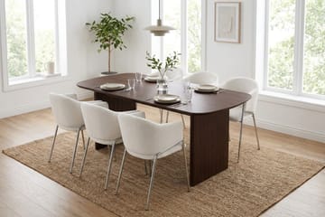 Alma spisegruppe, rektangulær 180 cm, med 6 Filip spisestoler - Røkt eik - Møbler - Bord - Spisegrupper