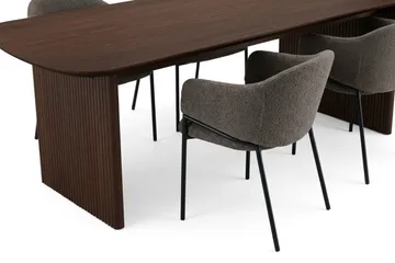 Alma spisegruppe, rektangulær 180 cm, med 6 Filip spisestoler - Røkt eik - Møbler - Bord - Spisegrupper