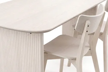 Alma spisegruppe 180 cm rektangulær hvitlasert med 6 Amelia spisestoler - Hvitbeiset eik - Møbler - Bord - Spisegrupper