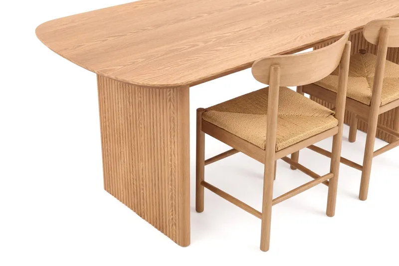 Alma spisegruppe rektangulær 180 cm eik med 6 Malte spisestoler - Eik - Møbler - Bord - Spisegrupper
