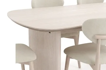 Alma spisegruppe rektangulær 180 cm hvitlasert med 6 Molly spisestoler - Hvitbeiset eik - Møbler - Bord - Spisegrupper