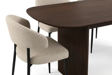 Alma spisegruppe rektangulær 220 cm røkt eik med 6 Sawako spisestoler - Røkt eik - Møbler - Bord - Spisegrupper