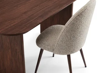 Alma spisegruppe rektangulær 220 cm valnøtt med 6 Nibe Plus spisestoler - Valnøtt - Møbler - Bord - Spisegrupper
