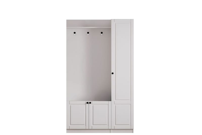 Alvric Hattehylle 120 cm, Matt Hvit