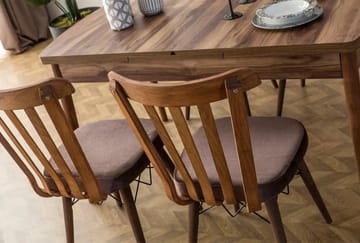 Alvryn spisegruppe bord 130 cm + 4 stoler - Brun - Møbler - Bord - Spisegrupper