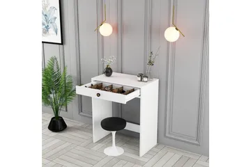 Ameias Sminkebord 70 cm med Oppbevaring og Skuffer i Malt Tre - Hvit - Møbler - Bord - Sminkebord & toalettbord